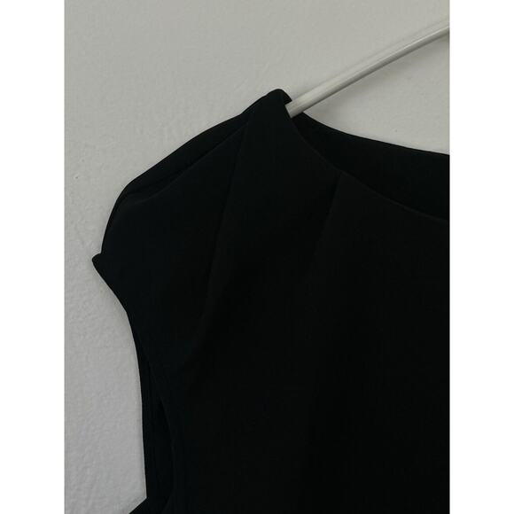 NEW Banana Republic Womens Size 6 Small Black Short Sleeve Pleated Office Blouse - Picture 4 of 11